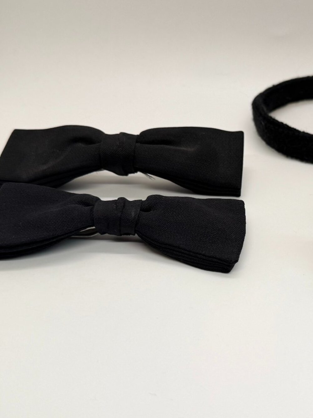 Black Bow Tie Lot of 4 Solid Formal Satin Look & Textured